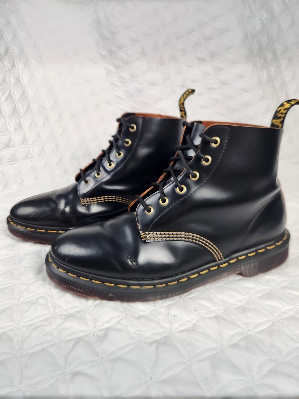 Dr. Martens 101 Arc 6-Eye Lace-Up Black Leather Boots Men's Size 11